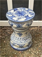 Blue & White Ceramic Chinese Plant Stand