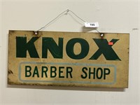 Antique Knox Barber Shop Sign, 22 x 10