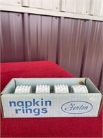 Fenton Hobnail Napkin rings in original box