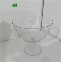Clear Vintage Glass Bowl 9" tall 10" dia