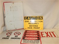 Metal Signs: No parking, EXIT, Danger...