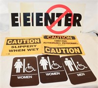Plastic Signs: Caution, Restroom Signs…