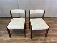 Pair of Danish Modern Dining Side Chairs Wear
