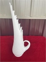 Large White hobnail 17” vase