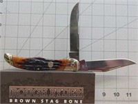 Rough Ryder brown stag bone pocket knife RR1804
