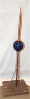 Cobalt Blue Lightning Rod Ball on 38" Rod