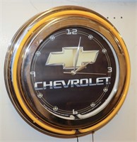 Chevrolet Wall Clock 16"D, WORKS