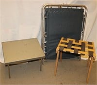 Lounge Chair, Tray Table & Stool