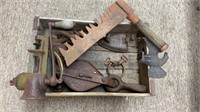 Pulley system, meat grinder, saw, etc in a wooden