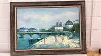 Oil Painting River Walk Scenery 24x36 Frame
