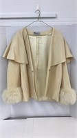 Jacket Wool with Faux Fur size 14