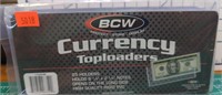 25x  BCW currency top loaders high quality rigid