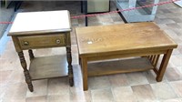 Oak Table 18x17.50x33 and small Night Stand
