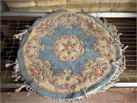 Hand Knotted Oval Wool Rug