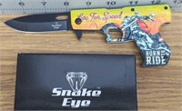 Snake eye gun knife "Born to Ride"