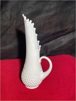 Fenton Large 15” pitcher/hobnail vase