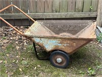 Vintage Radio Cart Rusty Chippy Wheelbarrow