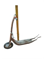 Antique Push Scooter Missing One Wheel - Rusty