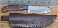 REAL Damascus steel knife with leather sheath