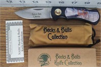 Buck & bulls knife collection Pocket knife w/ bag