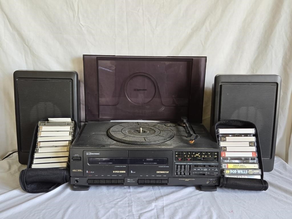 Emerson Record/AM/FM Player & Cassette Tapes