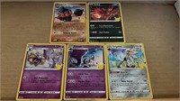 5 card lot of Pokémon