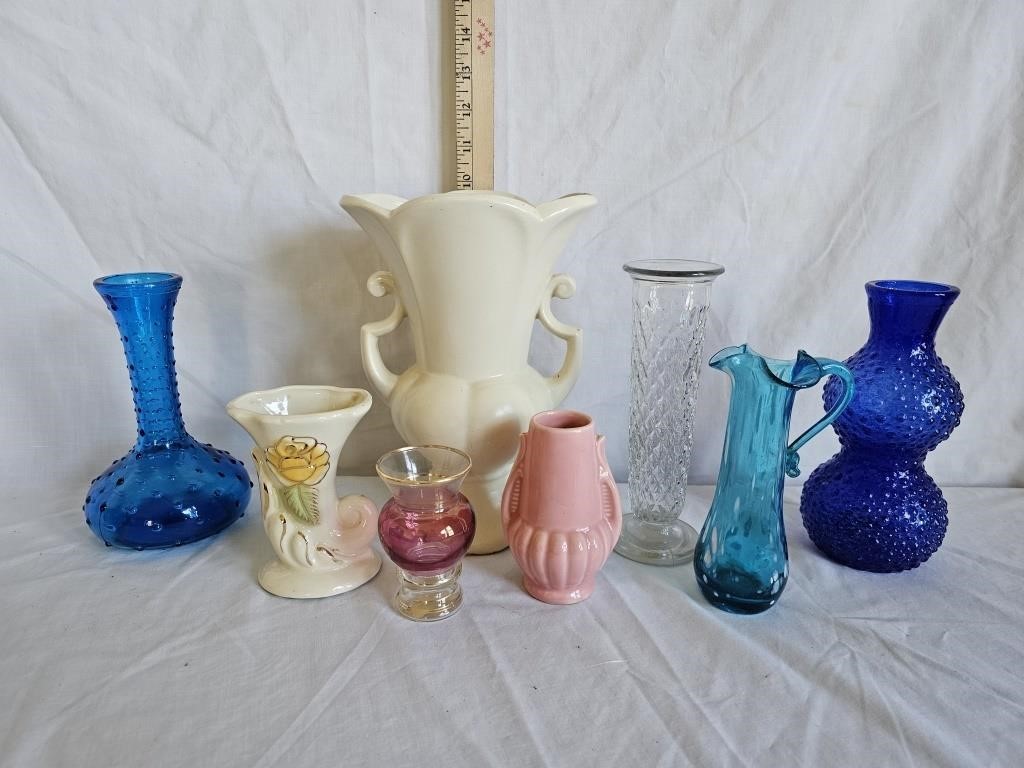 Vintage McCoy, USA & Decorative Glass Flower Vases