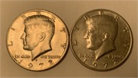 (2) 1-1972 D 1-1972 NM Kennedy Half Dollar