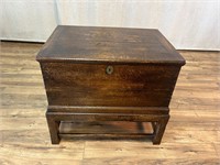 Antique Captain's Chest on Stand No Key