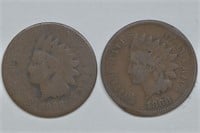 2 - 1868 Indian Head Cents