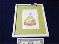 Framed Frog Print 10" x 8" Signed