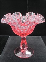 SMALL RUBY COMPOTE FENTON? 6 IN TALL