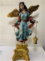 BOMBAY 2PC WOODEN STATUE 26”