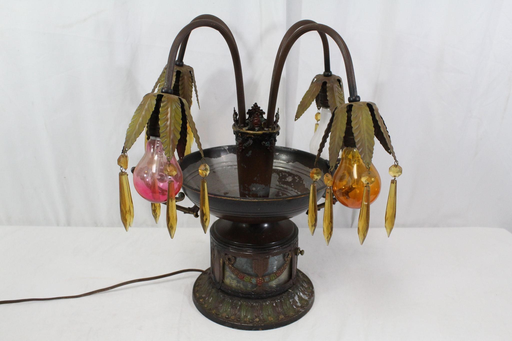 1920s Art Nouveau Epergne Table Lamp