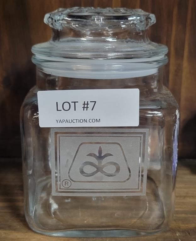 PIONEER GLASS CANISTER JAR WITH LID
