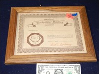 IBHA Certificate in Frame 10-1/2" x 8-1/2"
