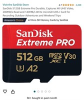 New SanDisk 512GB Extreme Pro Durable, Captures