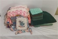 Variety Of Bath Towels, Aprons, (2) Rugs