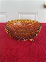 Fenton large amber footed bowl