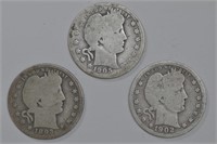 3 -  Liberty Head Barber Quarters