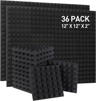 SEALED-8 pk 12 Black Acoustic Foam Panels