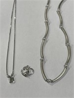 Italy 925 Silver Necklace 16 1/8 - 18 1/4 ",
