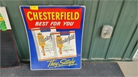 Chesterfield Cigarette Tin Sign 24x29"