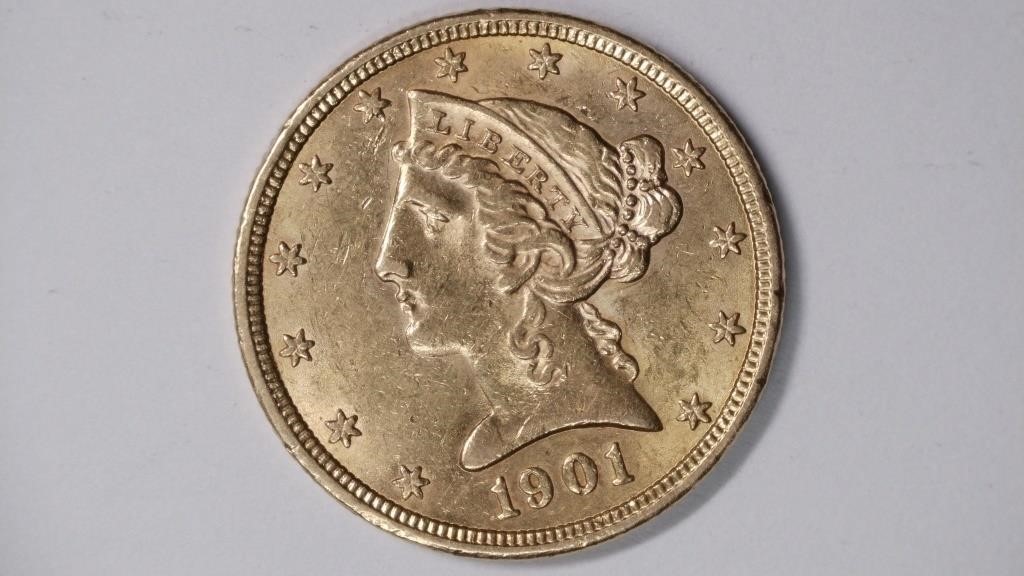 1901 $5 Gold Liberty Head