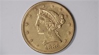 1886-S $5 Gold Liberty Head