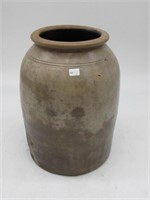 EARLY 2 GALLON POTTERY JAR, CLEAN 12H