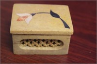 An Inlaid Soapstone Trinket Box
