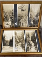 2 Frames with 3 each Antique Photos