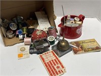 Box of Sewing Supplies and Accessories
