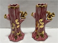 Pair of Vases Stamped " Warranted 22k Gold "